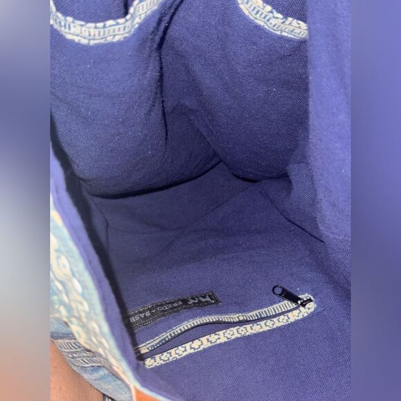 FREDD+BASHA leather/denim over sized  tote bag - Picture 7 of 10